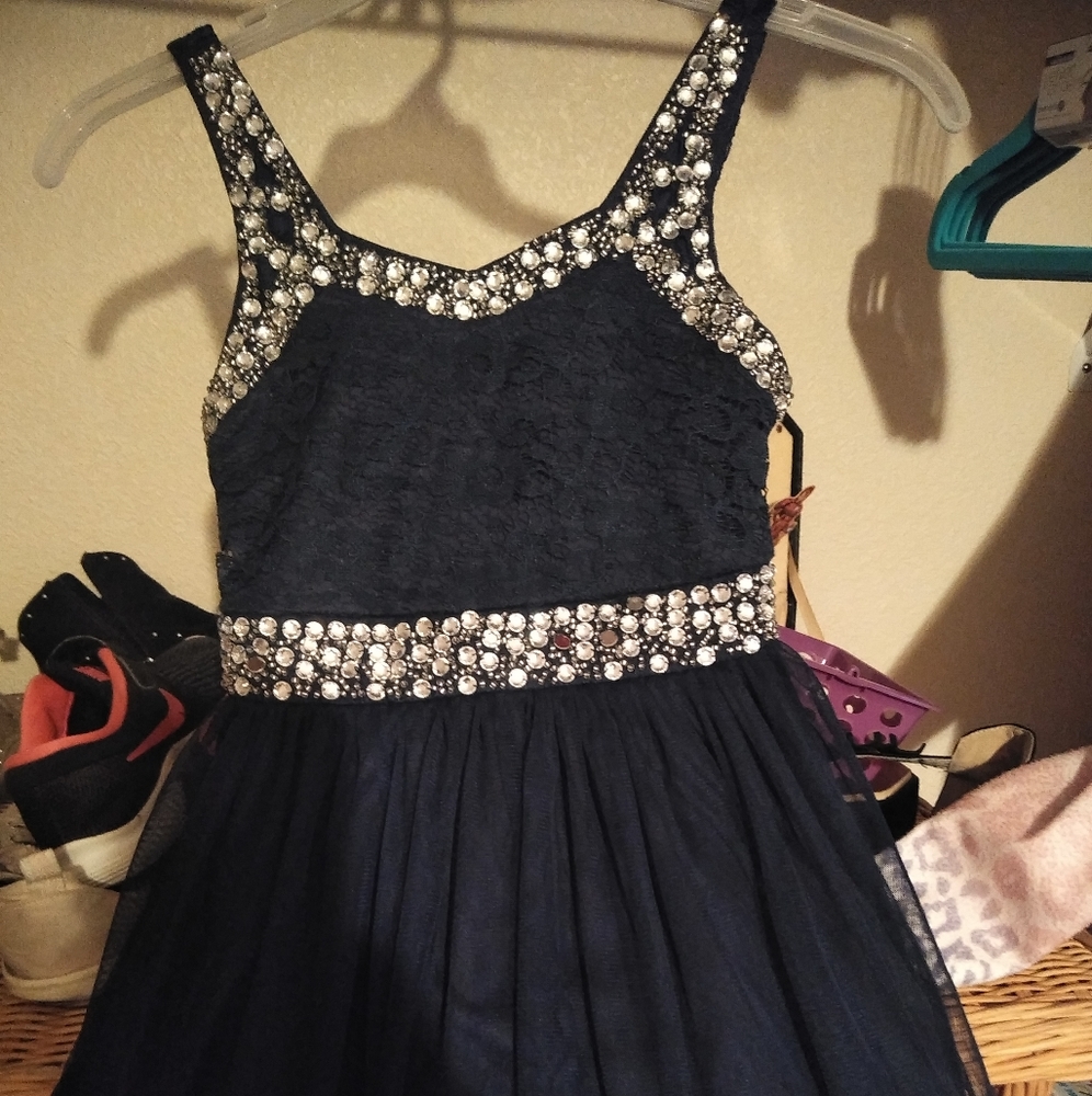 Little girls speechless rhinestone lace dress